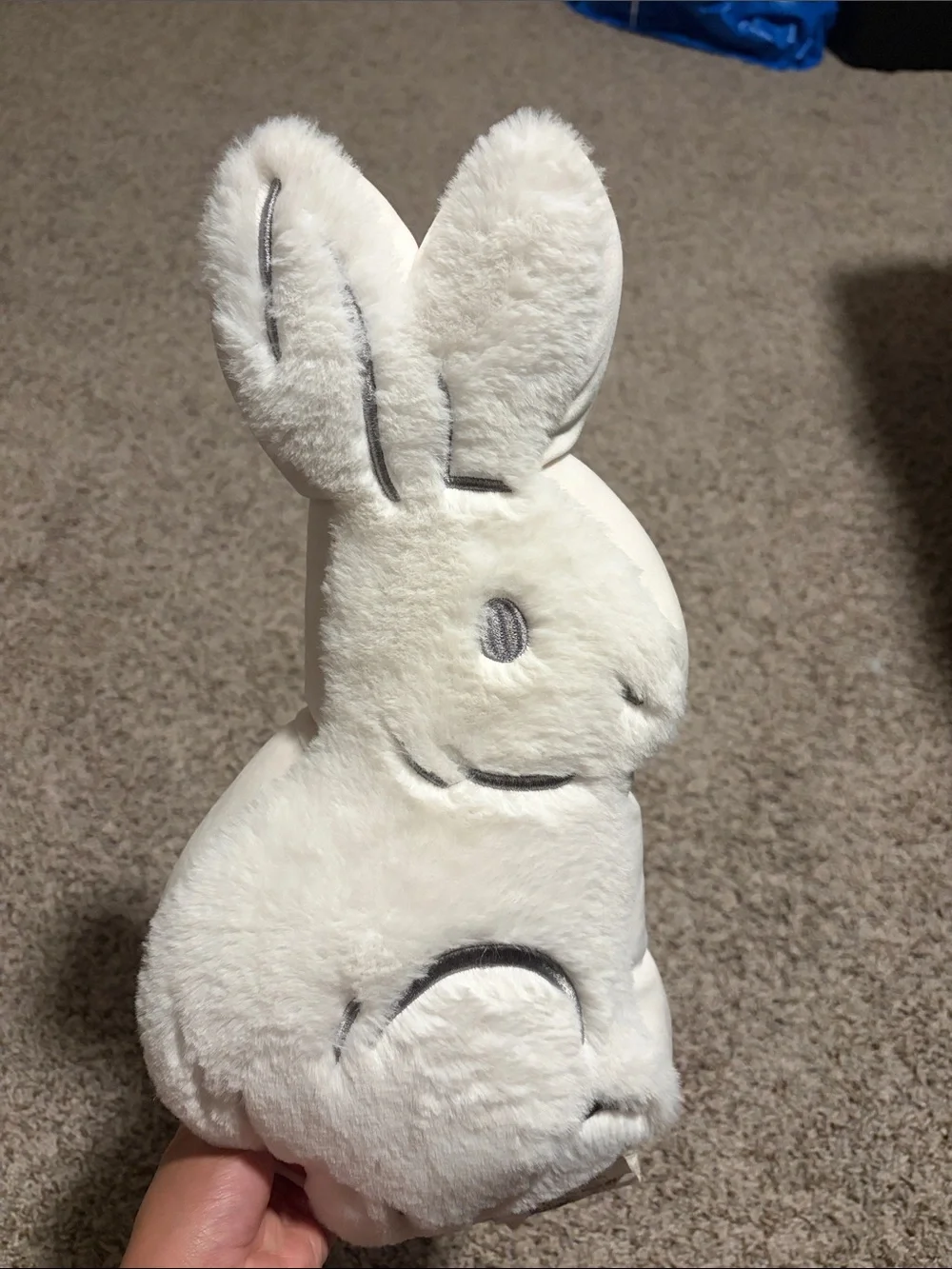 White Plush Bunny Pet Toy Bed Pillow